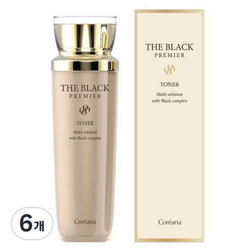 코리아나 더블랙 프리미어 토너, 6개, 140mL