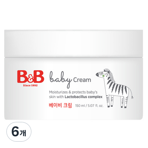 비앤비 베이비크림, 6개, 150ml