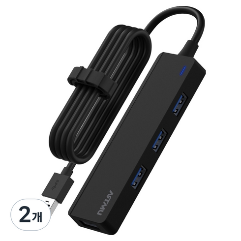 아트뮤 USB A타입 4포트 5Gbps 멀티 허브 1.5m BH110, 2개, 블랙