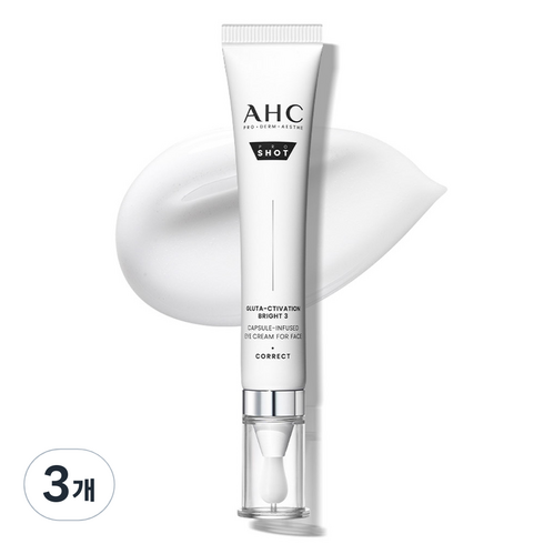 AHC 프로샷 글루타 액티베이션 브라이트 3 캡슐 인퓨즈드 아이크림 포 페이스, 30ml, 3개