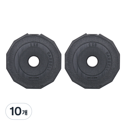 아리프 다이나믹 경량 30mm용 바벨 원판 2kg, 10개, 블랙