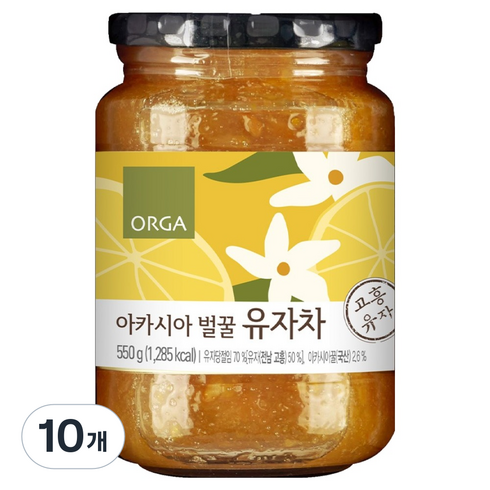 올가홀푸드 아카시아 벌꿀 유자차, 550g, 1개입, 10개