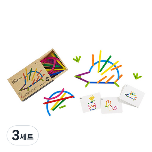 이디엑스에듀케이션 비지플레이 지오스틱스 세트 21367, 혼합색상, 3세트