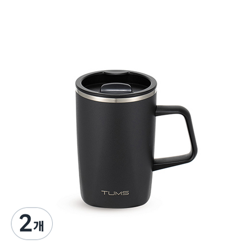 텀스 익스트림 스퀘어 스텐머그, 리얼블랙, 450ml, 2개