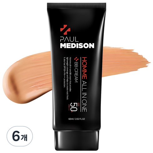 폴메디슨 옴므 올인원 비비크림 SPF 50+ PA+++ 60ml, 6개