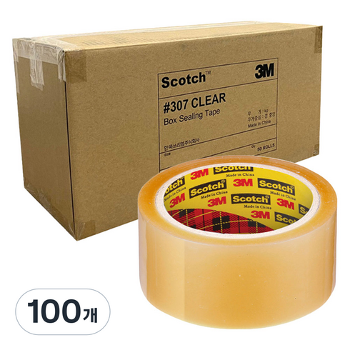 스카치 아크릴 박스 테이프 307 48mm x 50m, 100개