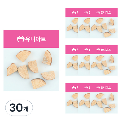 유니아트 천연 나무조각, 36번, 30개