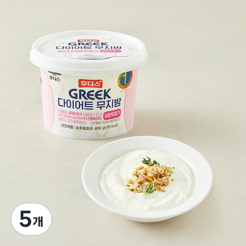 후디스그릭요거트 다이어트 무지방 그릭요거트, 400g, 5개