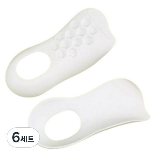 홈즈픽 아치 뒷꿈치 고정 깔창 화이트, 6세트