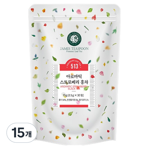 제임스티스푼 아로마틱 스트로베리 홍차, 2.5g, 15개, 30개입