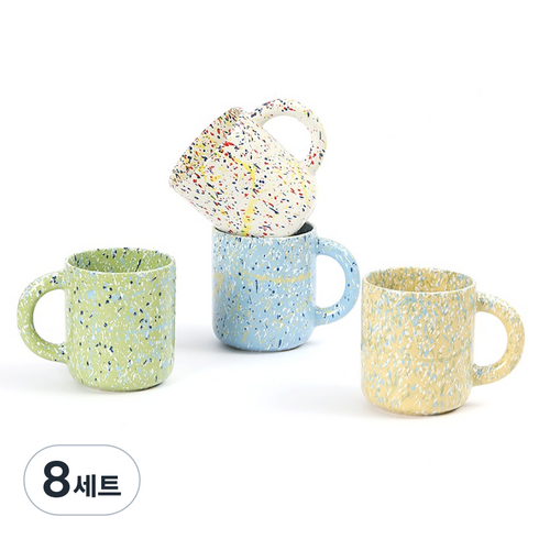 폴마르켄 스텔라 머그 4종 세트 390ml, B세트(가든그린, 후르츠화이트, 퍼시픽블루, 머스타드 옐로우), 8세트