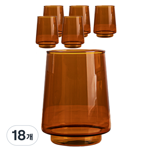 칼딘 세도나 내열유리 텀블러, 엠버, 340ml, 18개