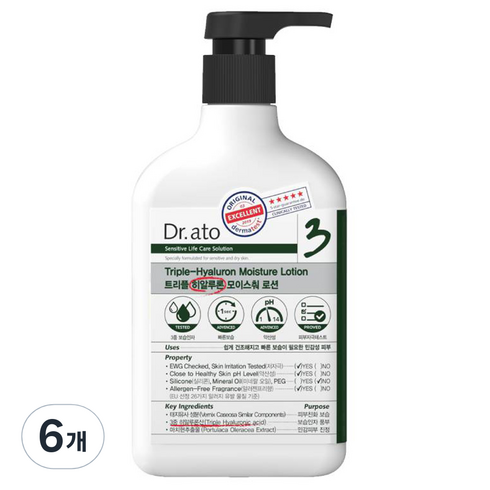 닥터아토 트리플 히알루론 모이스춰 로션, 310ml, 6개