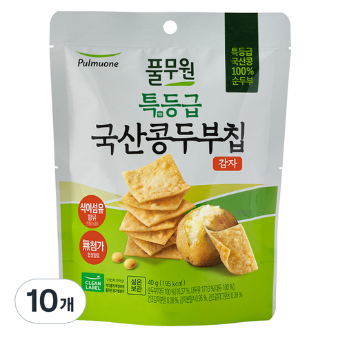 풀무원 특등급 콩 두부칩 감자, 40g, 10개