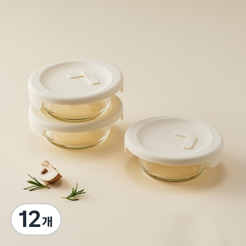 락앤락 바로한끼 내열유리 밥용기 아이보리, 12개, 250ml
