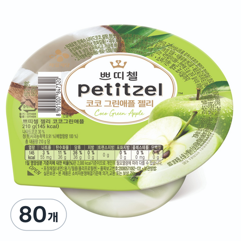 쁘띠첼 코코그린애플 푸딩 1개입, 80개, 210g