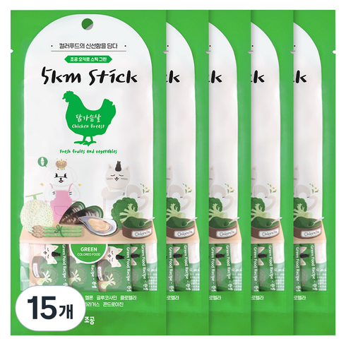 조공 반려동물 오키로스틱 짜먹는 간식, 혼합맛(닭가슴살/초록입홍합), 14g, 15개