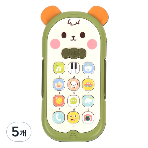 아기 멜로디 휴대폰 버튼식, 강아지, 5개