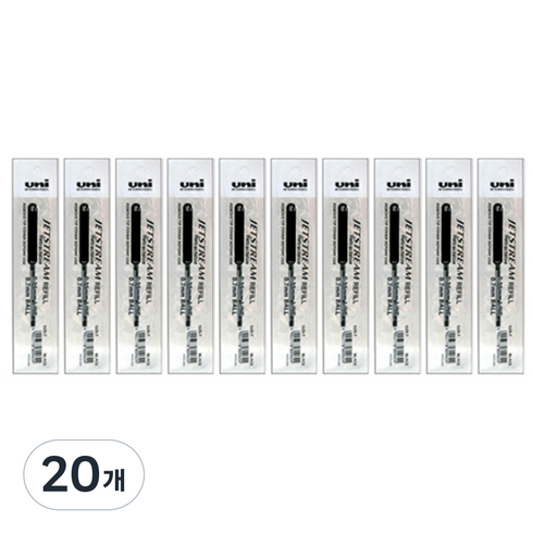 제트스트림 유니 전용 리필심 0.7mm SXR-7, 블랙, 20개