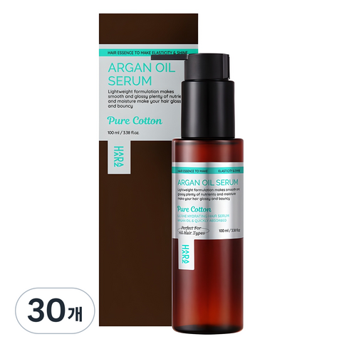 하라즈 아르간 오일 헤어세럼 퓨어코튼향, 100ml, 30개