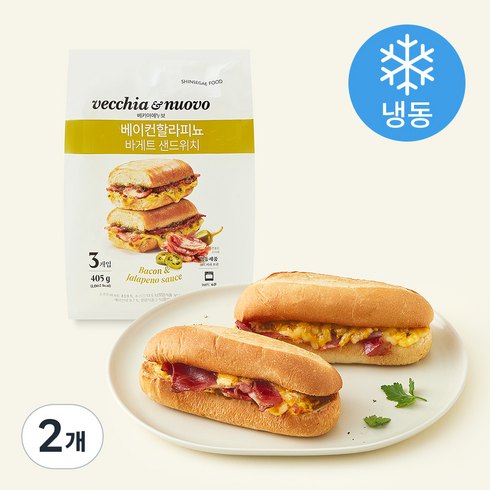 베키아에누보 베이컨 할라피뇨 바게트 샌드위치 (냉동), 135g, 2개, 3개입
