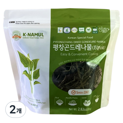 선녀와나물꾼 평창곤드레나물 5분ok, 80g, 2개