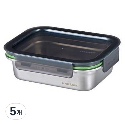락앤락 스텐 스테커블 밀폐용기, 5개, 600ml