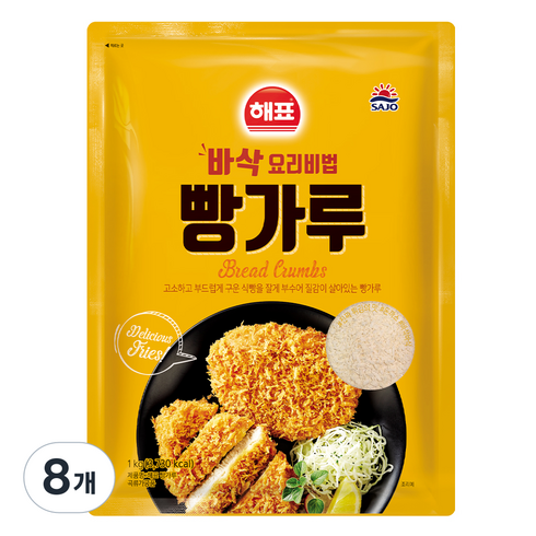 해표 빵가루, 1kg, 8개