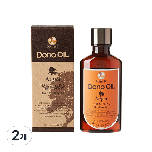 로웰도노 아르간 헤어오일, 100ml, 2개