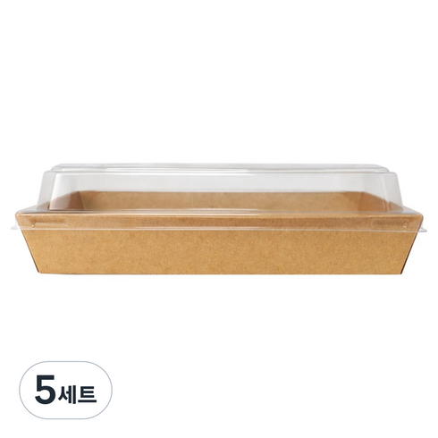 블룸엣홈 크라프트 직사각 샌드위치 도시락용기 10p + 뚜껑 10p 세트, 5세트