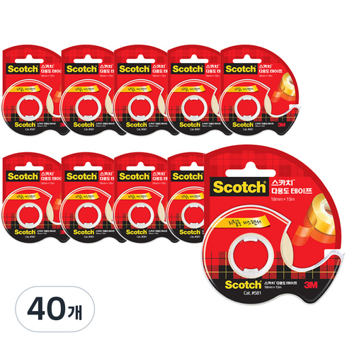 스카치 다용도테이프 디스펜서 581 18mm x 15m, 40개