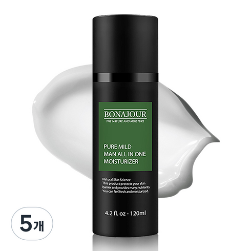 보나쥬르 퓨어마일드 맨 올인원 모이스쳐 라이저, 120ml, 5개