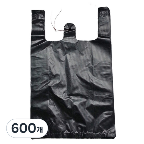 부국비닐봉투 손잡이 일반마트봉투3호 검정, 10L, 600개