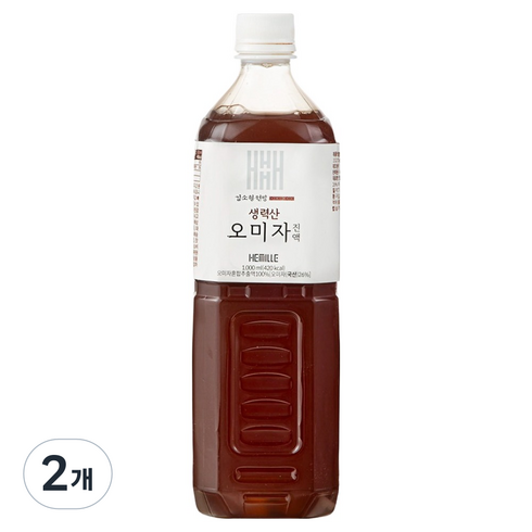 헤밀레 김소형 원방 생력산 오미자청 문경 엑기스, 1L, 2개, 2개