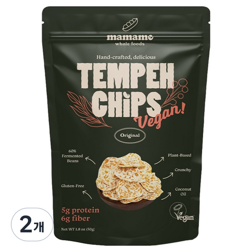 마마메 템페 칩스 오리지널, 2개, 50g