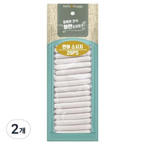 헬로도기 강아지 하얀 소시지 통살 육포간식, 180g, 2개, 연어