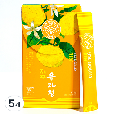 다하 제주 유자청 스틱, 25g, 15개입, 5개