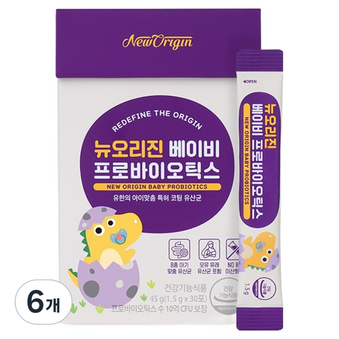 유한건강생활 뉴오리진 베이비 프로바이오틱스 유산균 30p, 45g, 6개
