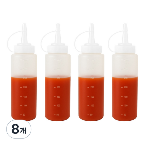 리빙메이커 BPA FREE 잘라쓰는 입구 넓은 말랑타입 소스통, 360ml, 8개