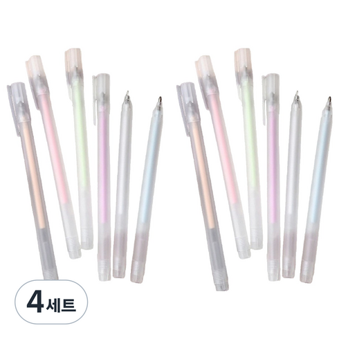 파스텔 종이접착 스크랩북 다꾸 DIY 글루펜 6종 세트, 혼합색상, 4세트