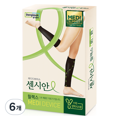 센시안 릴렉스 압박밴드 블랙, 6개, 종아리/무릎형