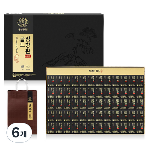 천지인 침향환 골드 60p + 쇼핑백, 225g, 6개