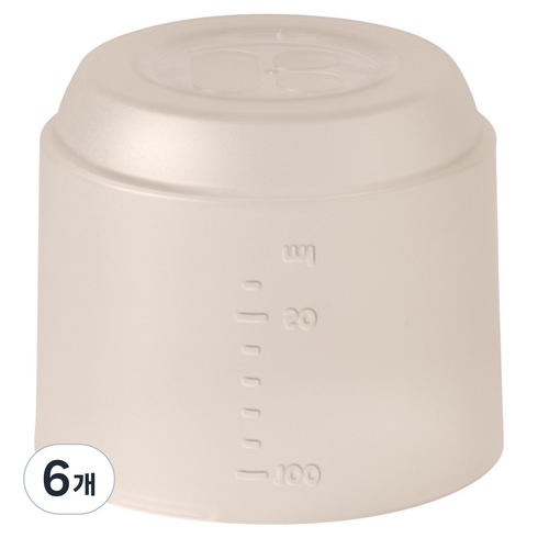 마더케이 에코젠 일회용 젖병 계량캡, 베이지, 100ml, 6개