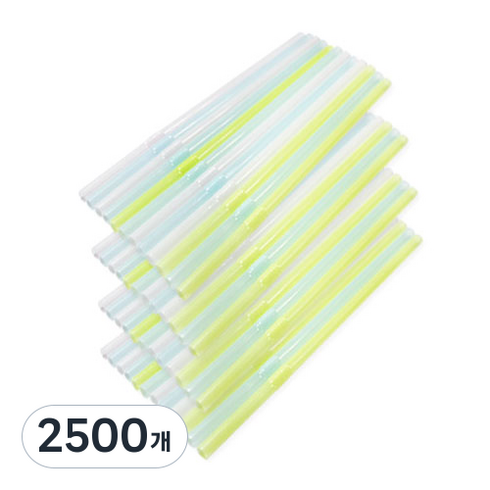 아가프라 일회용 빨대 21cm, 랜덤 발송, 2500개