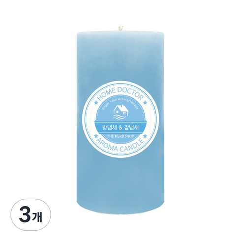 더허브샵 홈닥터 향초, 방냄새&잡냄새, 570g, 3개