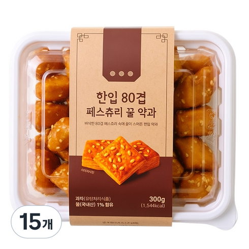 한입 80겹 페스츄리 꿀약과, 15개, 300g