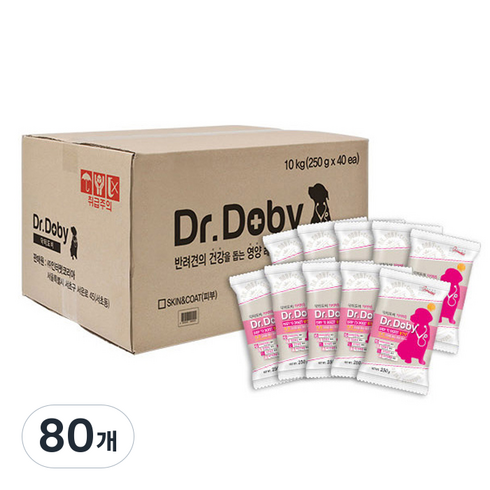 인터펫코리아 강아지 닥터도비 기능성 사료, 장건강/유산균, 250g, 80개