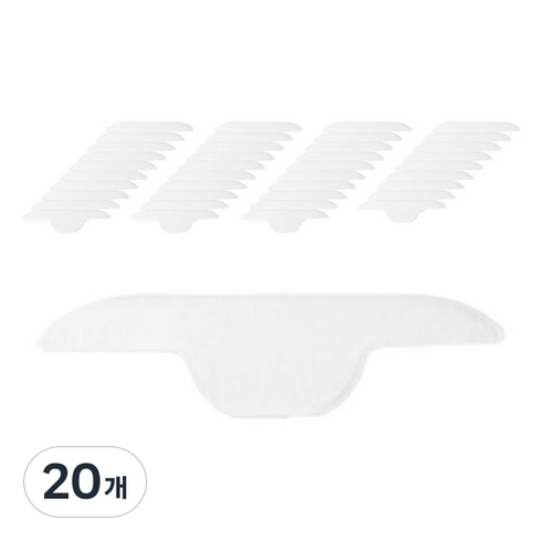 일상나눔 다용도 일회용 모자 셔츠 땀 흡수 패드 스티커 옷깃형 화이트 25 x 6.3 cm 40p, 20개
