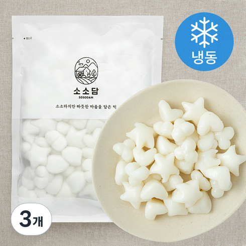 소소담 우리쌀 별하트떡 (냉동), 500g, 3개