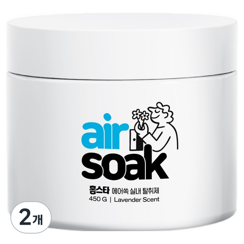 홈스타 에어쏙 강력 실내 고체 탈취제 라벤더향, 450g, 2개